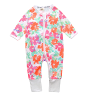 Full Zip Cotton Babygro Bodysuit - Floral Onesie Sleepsuit Photo
