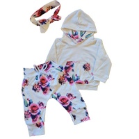 Hoodie-Slouch Pants-Headband-Floral Photo