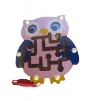 Totland Magnetic Maze Puzzle - Pink & Blue Owl Photo