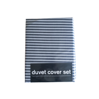 Casa Collection Classic Black and Grey Stripe Duvet Cover Set Photo