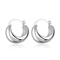 Silver Designer Small Half Moon Hoop Earrings Photo