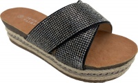 Thick Rope Sole Mule Sandal - Black Photo