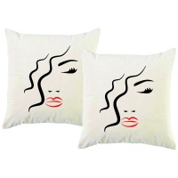 PepperSt – Scatter Cushion Cover Set – Abstract Womens Face Photo