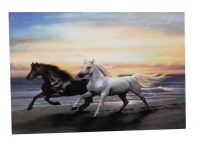 Diamond Dot Art painting - 30x30 - Horses on Beach Photo