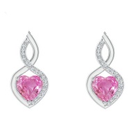 Civetta Spark Infinity Heart Earring-Swarovski Light Rose Crystal Photo