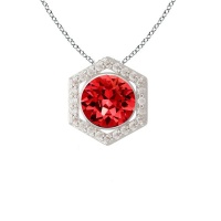 Stella Luna Honeycomb Necklace- made with Swarovski Ruby Crystal Photo