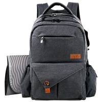 MLTK Designs Large Double Storage Baby Backpack - Dark Grey Photo