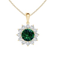 Stella Luna Mia Necklace - Made with Swarovski Emerald Crystal Gold Photo