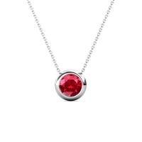 Destiny Moon July/Ruby Birthstone Necklace with Swarovski Crystals Photo