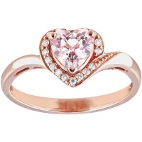 Kays Family Jewellers 0.74ct Heart Shape Morganite with 0.11ct Diamonds Ring in 9K Rose Gold Photo