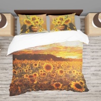 Print with Passion Sunflower Sunset Duvet Cover Set Photo