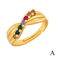 Gold Plated Swirl Cross Rainbow Ring Photo