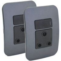 Major Tech Veti Single Switched Plug Wall Socket - Pack of x2 Photo