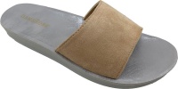 Flat Slip-on Mule - Beige Microfibre Photo