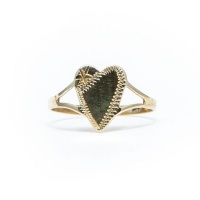 9ct Yellow Gold Baby Signet Ring - Heart Photo