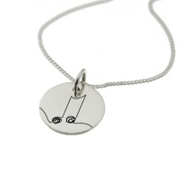 Music Note Necklace with Engraving on Reverse Photo