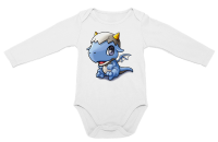 PepperSt Long Sleeve Baby Grow - Hatchling Dragon - White Photo