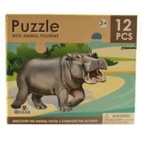 National Geographic Puzzle - Hippo 12 Piece with Figurine Photo
