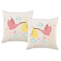 PepperSt – Scatter Cushion Cover Set – Baby Stork Photo