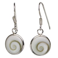 Trans Continental Marketing - Silver and White Shiva Earrings - 9mm Photo