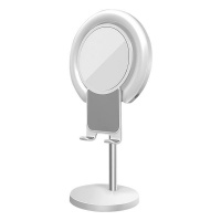 Selfie Ring Light with Desk Stand - White Photo