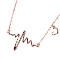 Idesire Rose Gold Heartbeat With Heart Necklace Photo