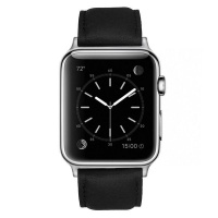 Colton James Black Italian Leather Strap For Silver 40mm Apple Watch Series 6 Photo