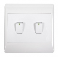 2 Lever 1 Way Light Switch for 4 X 4 Electrical Box In White Photo