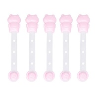 BTR CuteFrog Baby Safety Locks for Cabinets Drawers Toilet Fridge-Set of 5 - Pink Photo