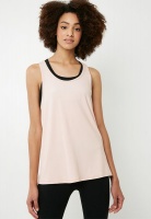 Women's dailyfriday Y- back contrast vest - nude pink with black Photo