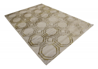 Decorpeople Modern Polyester Rug in Beige Grey and Gold Photo