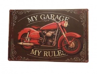 DeBlequy Aankopen - My Garage My Rules - Retro Vintage Metal Wall Plate Photo