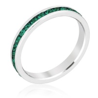 Stylish Stackable Emerald Crystal Ring Photo