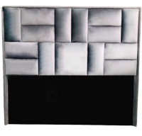 Decorist Home Gallery Modern - Grey Velvet Headboard Three-Quarter Photo