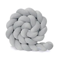 Cot Bed Braided Bumper - Grey Photo