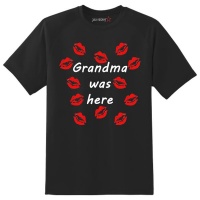 Just Kidding Kids "Grandma was Here" Short Sleeve T-Shirt -Black Photo