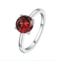 Classic 4 Claw Garnet Solitaire Ring Photo
