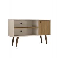 LINX Rack Jade Entertainment TV Stand - White & Brown Photo