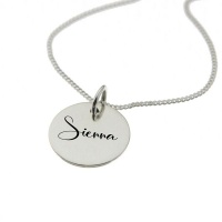 "Sienna" Personalised Engraved Necklace in Sterling Silver Photo