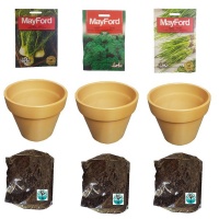 Herb Growing Kit - Fennel Parsley & Chive Seeds With Soil & Pots Photo