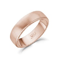 6mm Flat Rose Gold Steel Ring W/ Diamond Cut Edges Photo