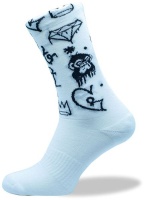 Grumpy Monkey Graffiti White Sock Photo