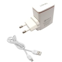 LDNIO A130IQ Adaptive Qualcom Fast Charger Micro USB Braided Cable Photo