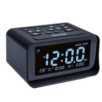 LED Digital Bedroom Alarm Clock FM Radio with Dual USB Port Charger Photo