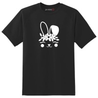 Just Kidding Kids "Flower Bunny" Short Sleeve T-Shirt -Black Photo