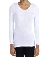 Camille Ladies White Long Sleeve Thermal Spencer 2 Pack Photo