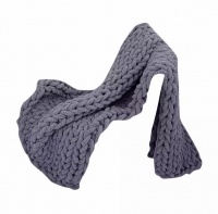 Heavy High Quality Grey Luxury Chunky Knit Throw Blanket Photo