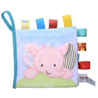 Soft Baby Label Cloth Book - Bedtime for little elephant Photo