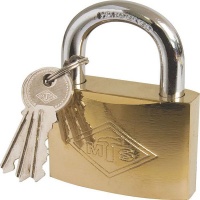 MTS Padlock Brass/Pl 63mm D/Blist Wz363 Photo