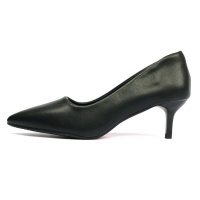 UB Corporate Leather Medium Heel Stiletto - Black Photo